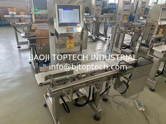 الصين ناقل السرعة العالية Checkweigher للمنتجات عملية فرز الوزن تلقائيًا المزود